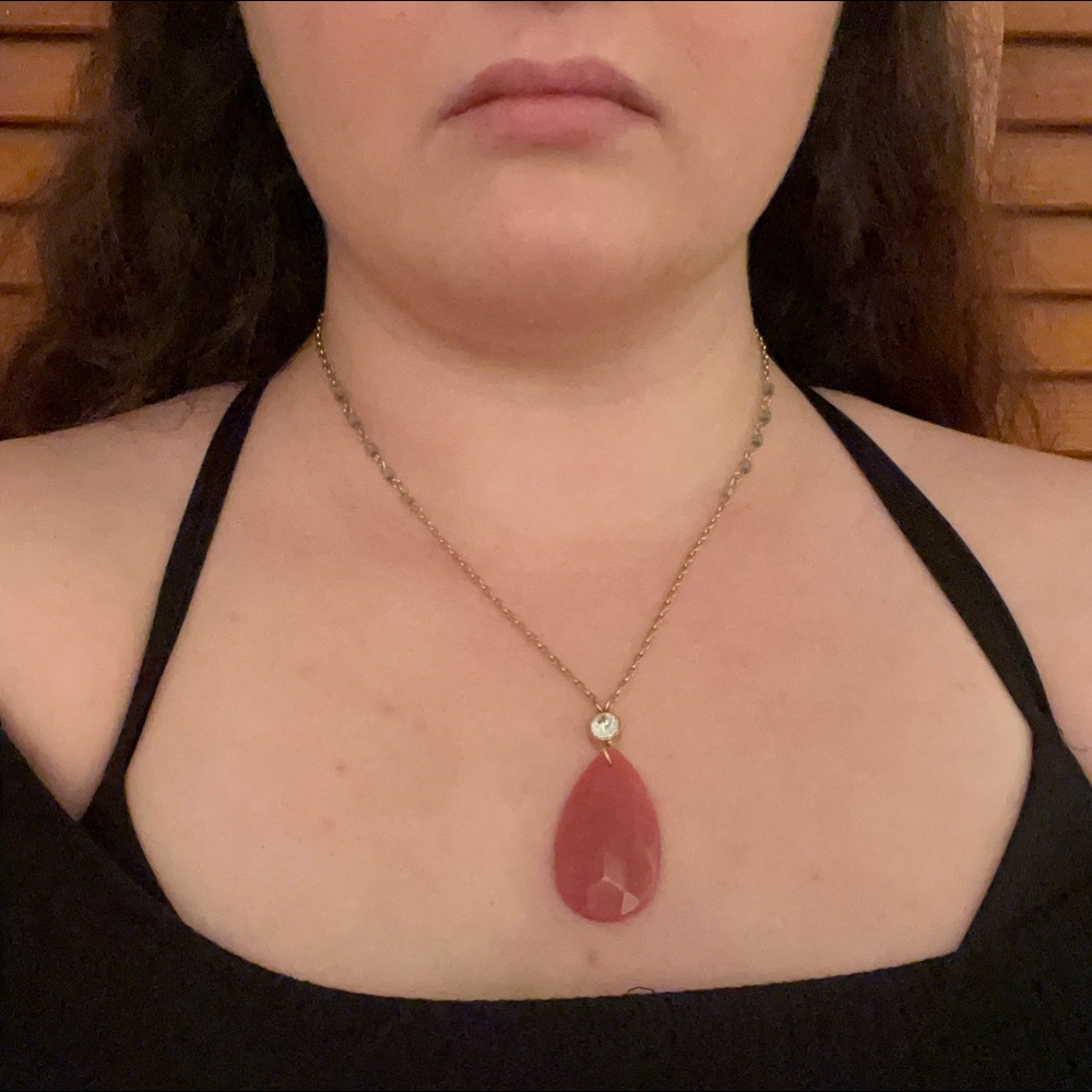 Pink crystal necklace